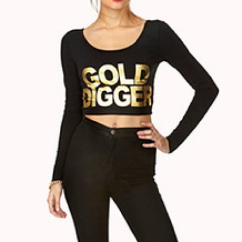 Gold Digger Long Sleeve Crop Top